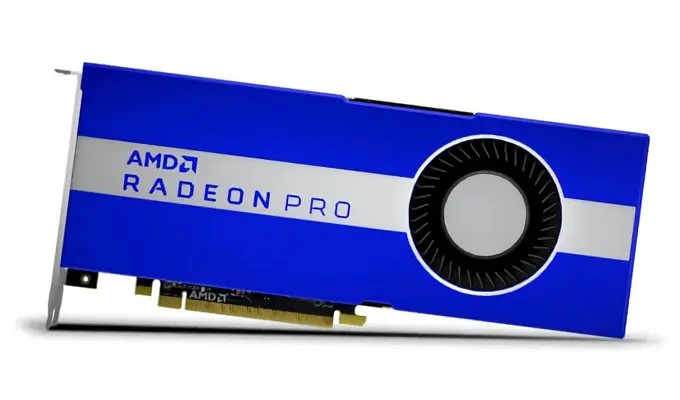 AMD Radeon™ PRO W5700 Grafikkarte für professionelle Workstations. AMD Radeon™ PRO W5700 Grafikkarte für professionelle Workstations. Produktbild.