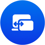 Samsung Galaxy S24 Serie – mit Multi Control Ihre Geräte gleichzeitig mit derselben Maus, Tastatur oder demselben Trackpad steuern. Samsung Galaxy S24 Serie – mit Multi Control Ihre Geräte gleichzeitig mit derselben Maus, Tastatur oder demselben Trackpad steuern. Icon Notebook und Tablet auf blauem Hintergrund.