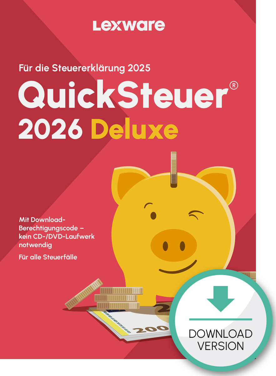 Lexware QuickSteuer Deluxe 2026 (für das Steuerjahr 2025) Download Win, Deutsch