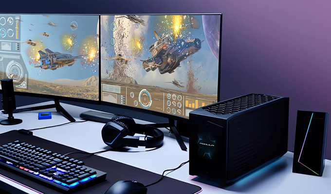 Future-X Modula Mini Gaming PC Future-X Modula Mini Gaming PC - Mini PC auf dem Schreibtisch