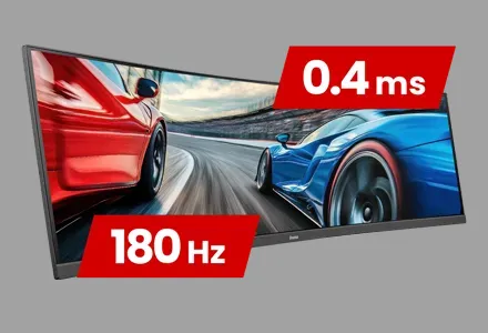 iiyama G-Master Red Eagle Curved - Mit 180 Hz Bildwiederholfrequenz und 0,4 ms Reaktionszeit. Grafikdarstellung der Daten auf einem Display.