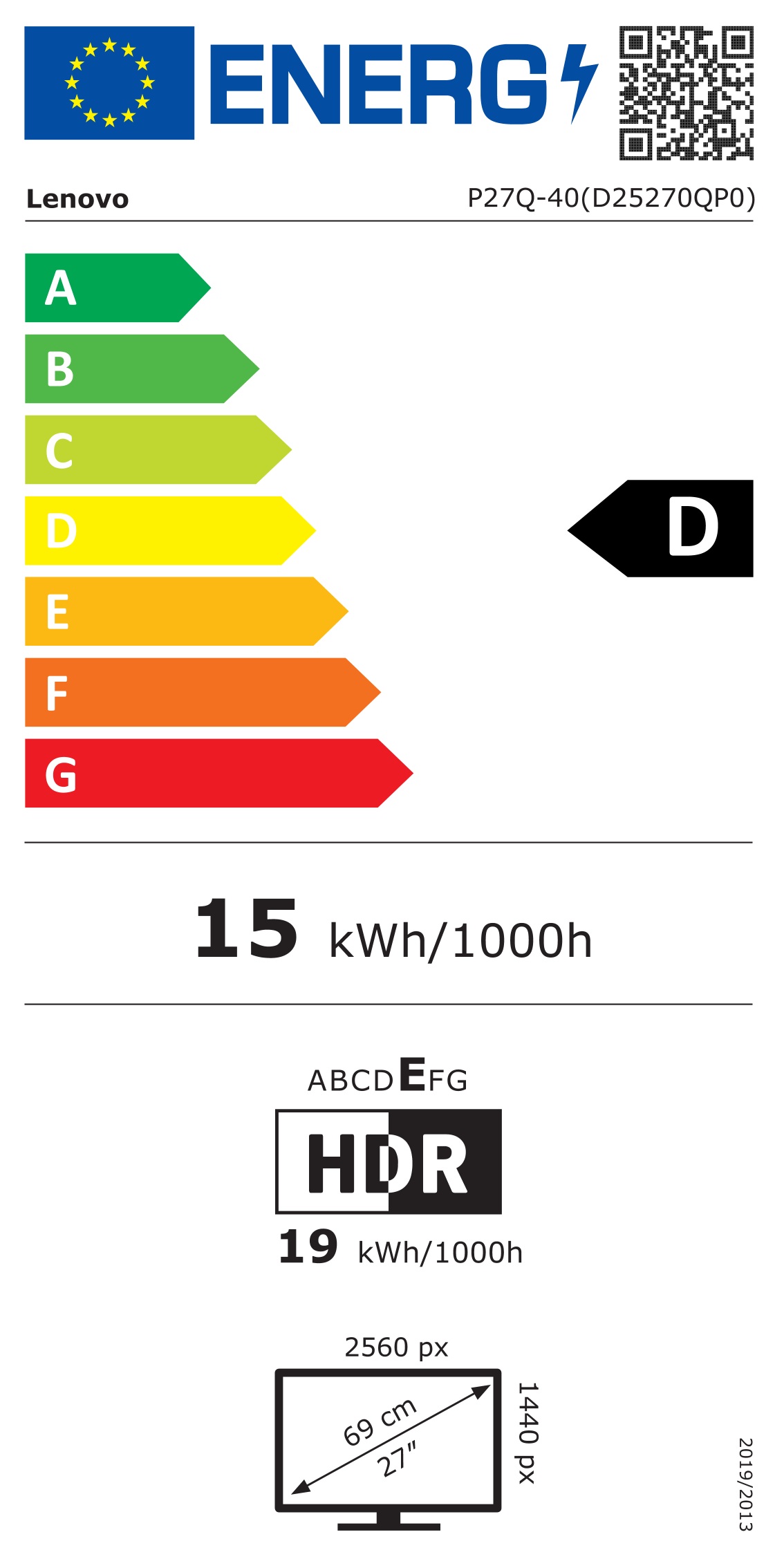 Energie-Datenblatt Lenovo - 64A7GAT6EU_BWARE