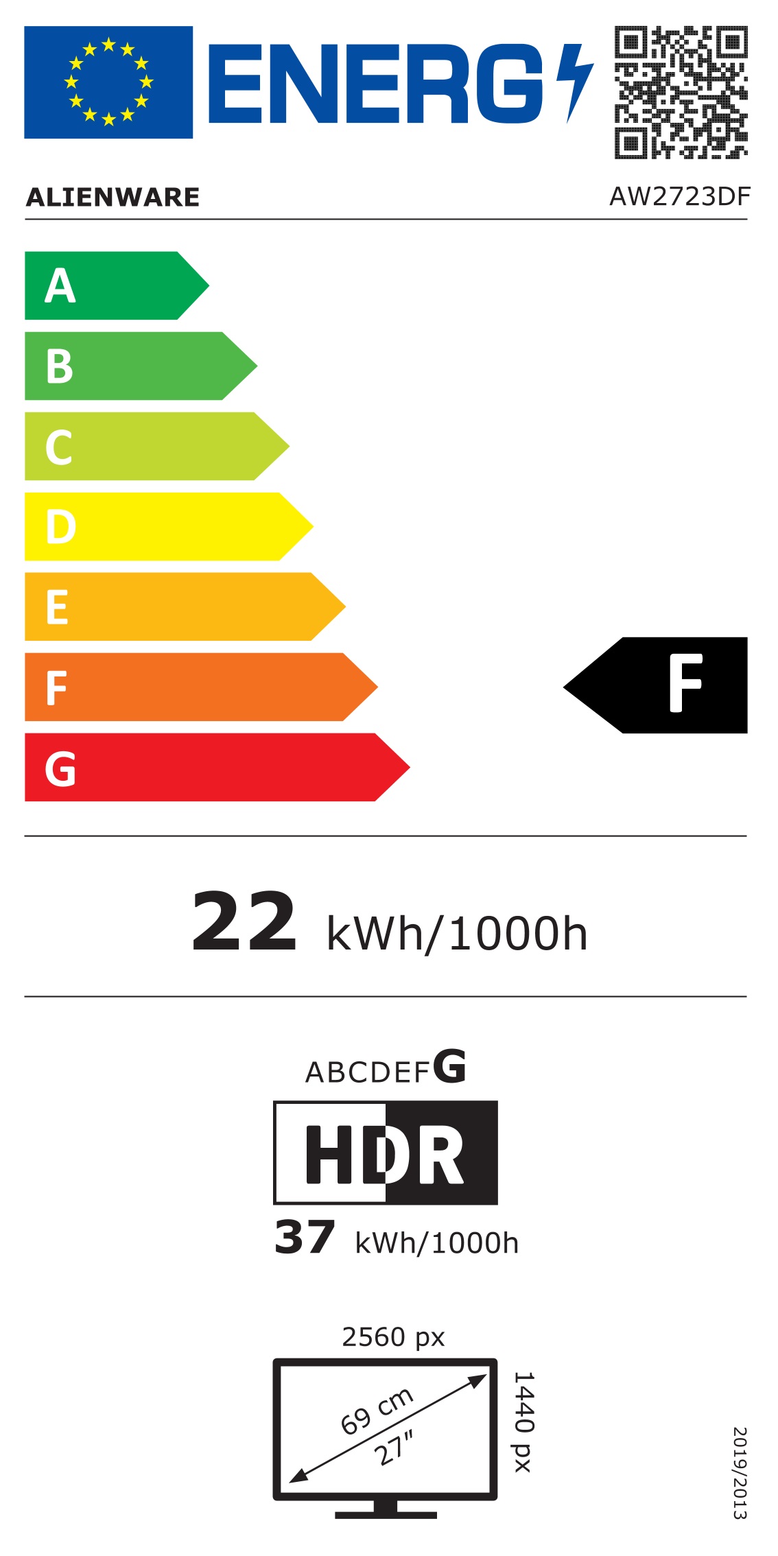 Energie-Datenblatt Dell - GAME-AW2723DF