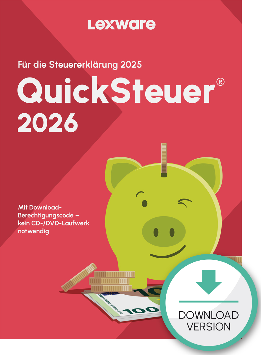 Lexware QuickSteuer 2026 (für das Steuerjahr 2025) 1 Benutzer Download Win, Deutsch
