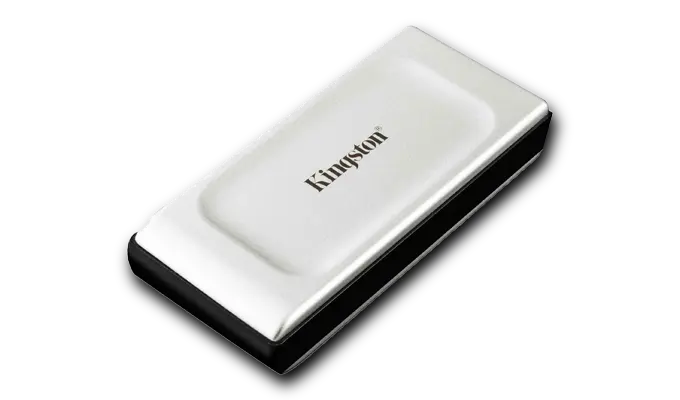 Kingston XS2000 - kompakter Formfaktor im Taschenformat. Kingston XS2000 - kompakter Formfaktor im Taschenformat. Produktfoto der XS2000 SSD.