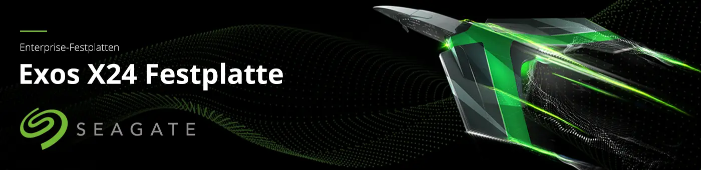 Seagate Exos X24 Festplatte. Maximale Speicherkapazität in Verbindung mit höchster Rack-Packdichte. Seagate Exos X24 Festplatte. Maximale Speicherkapazität in Verbindung mit höchster Rack-Packdichte bei Future-X kaufen.