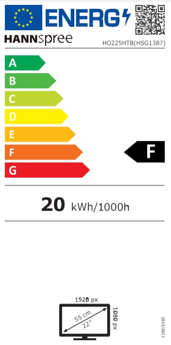 Energie-Datenblatt Hanns.G Hannspree - HO225HTB