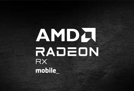 AMD Radeon™ RX mobile_ für Notebooks – mit den innovativen Radeon™ RX Mobil-GPUs liefert AMD extreme Performance für Notebook-Plattformen. AMD Radeon™ RX mobile_ für Notebooks – mit den innovativen Radeon™ RX Mobil-GPUs liefert AMD extreme Performance für Notebook-Plattformen. AMD Radeon™ RX mobile_ Logo auf einem dunklen, marmorierten Hintergrund.