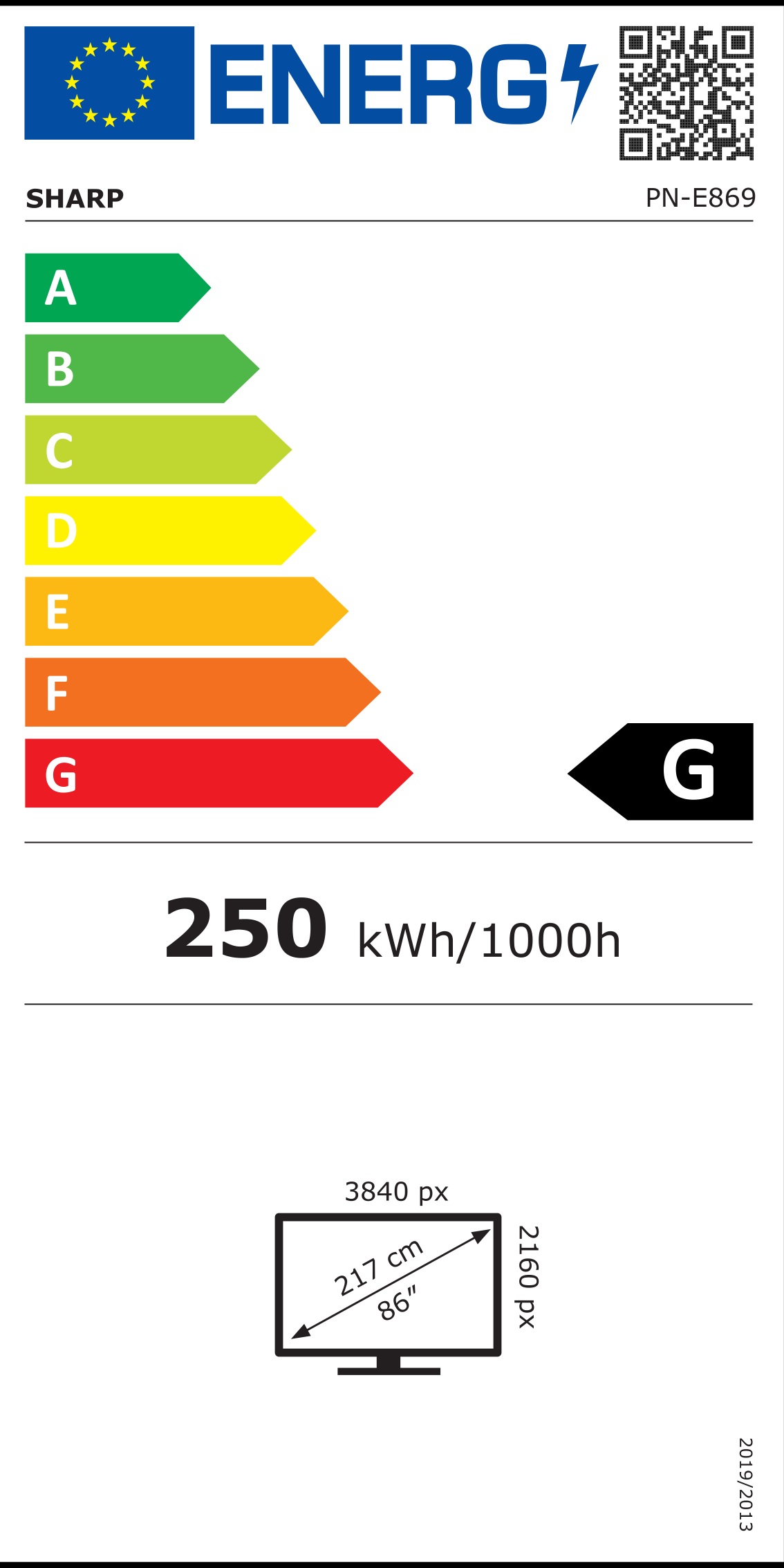 Energie-Datenblatt NEC Display - 60006186