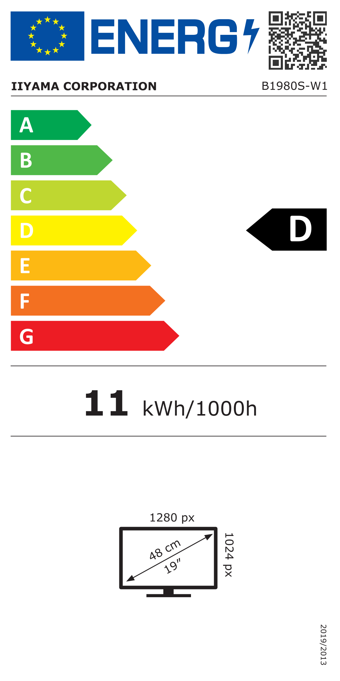 Energie-Datenblatt iiyama - B1980S-W1