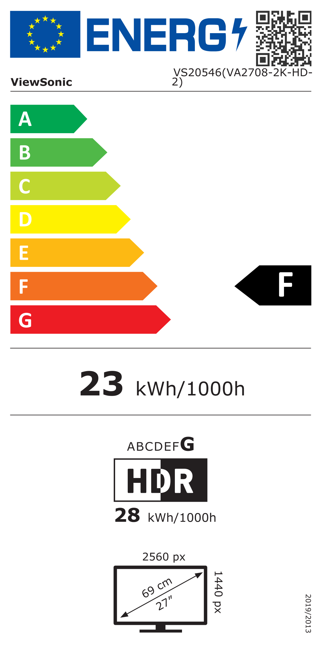 Energie-Datenblatt ViewSonic - VA2708-2K-HD-2