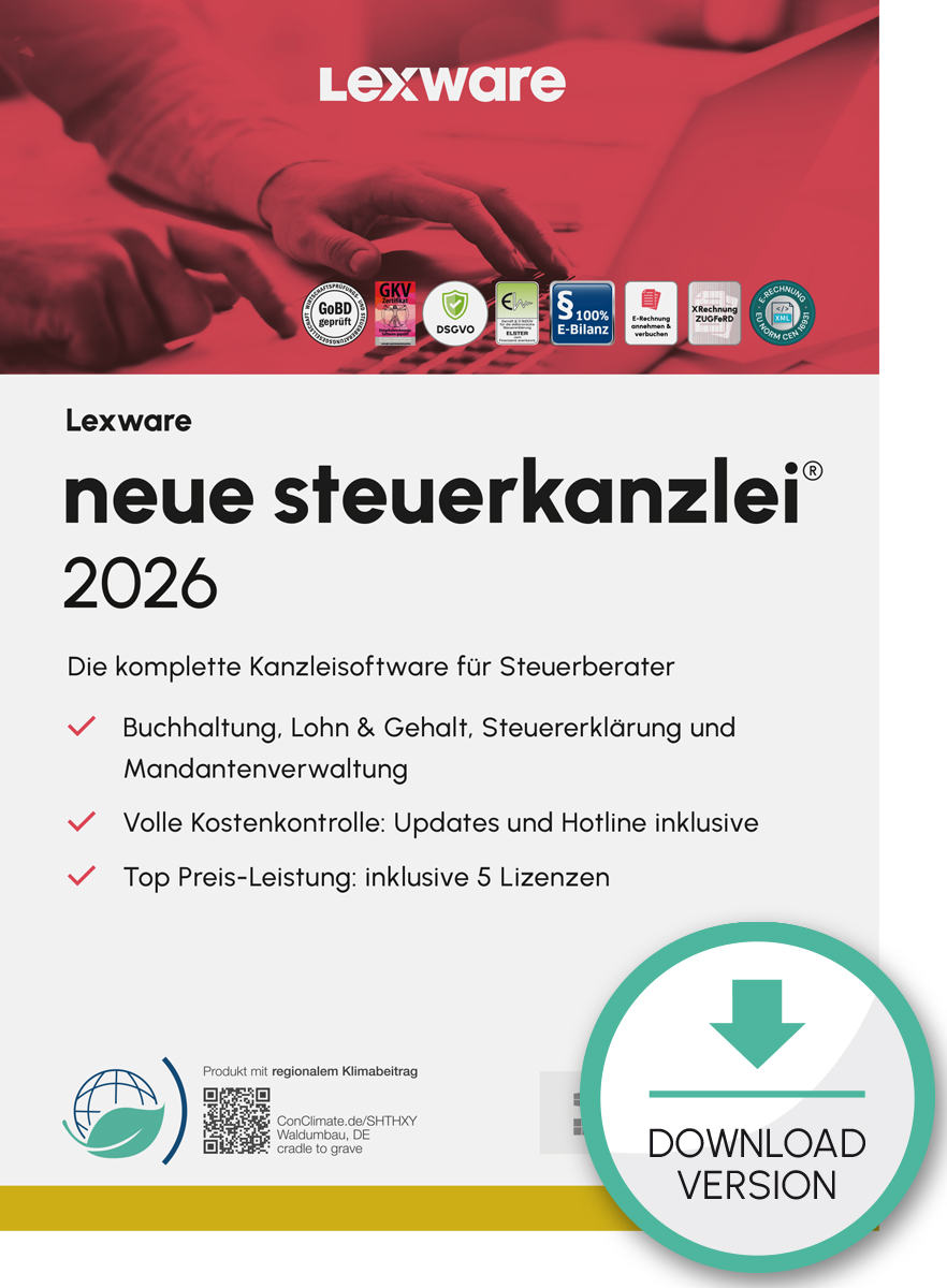 Lexware neue steuerkanzlei 2026 Mehrplatzversion Abo-Vertrag 1 Jahr 5 Lizenzen Download Win, Deutsch (nur für Neukunden)