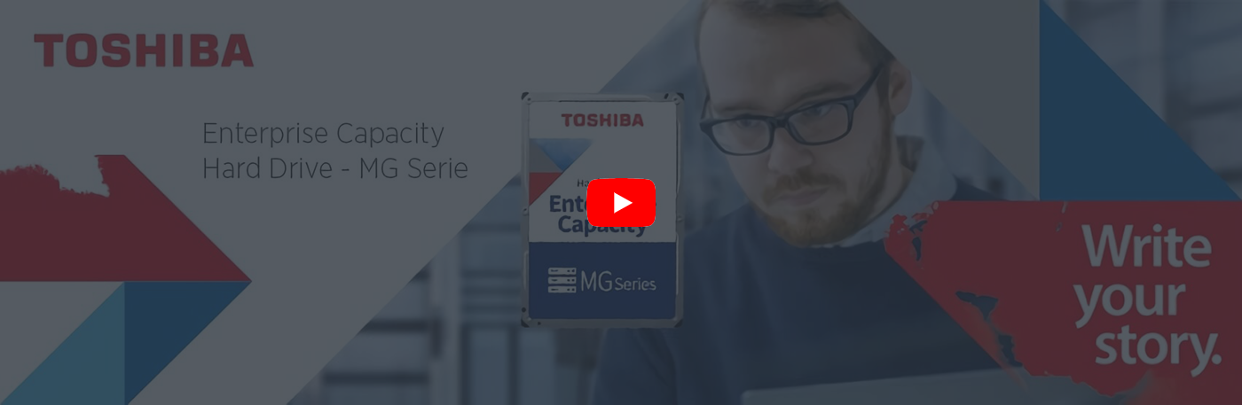 Toshiba MG Serie Festplattenlösungen für Server- und Speichersysteme in Unternehmen. Toshiba MG Serie Festplattenlösungen für Server- und Speichersysteme in Unternehmen. Visual YouTube Video.