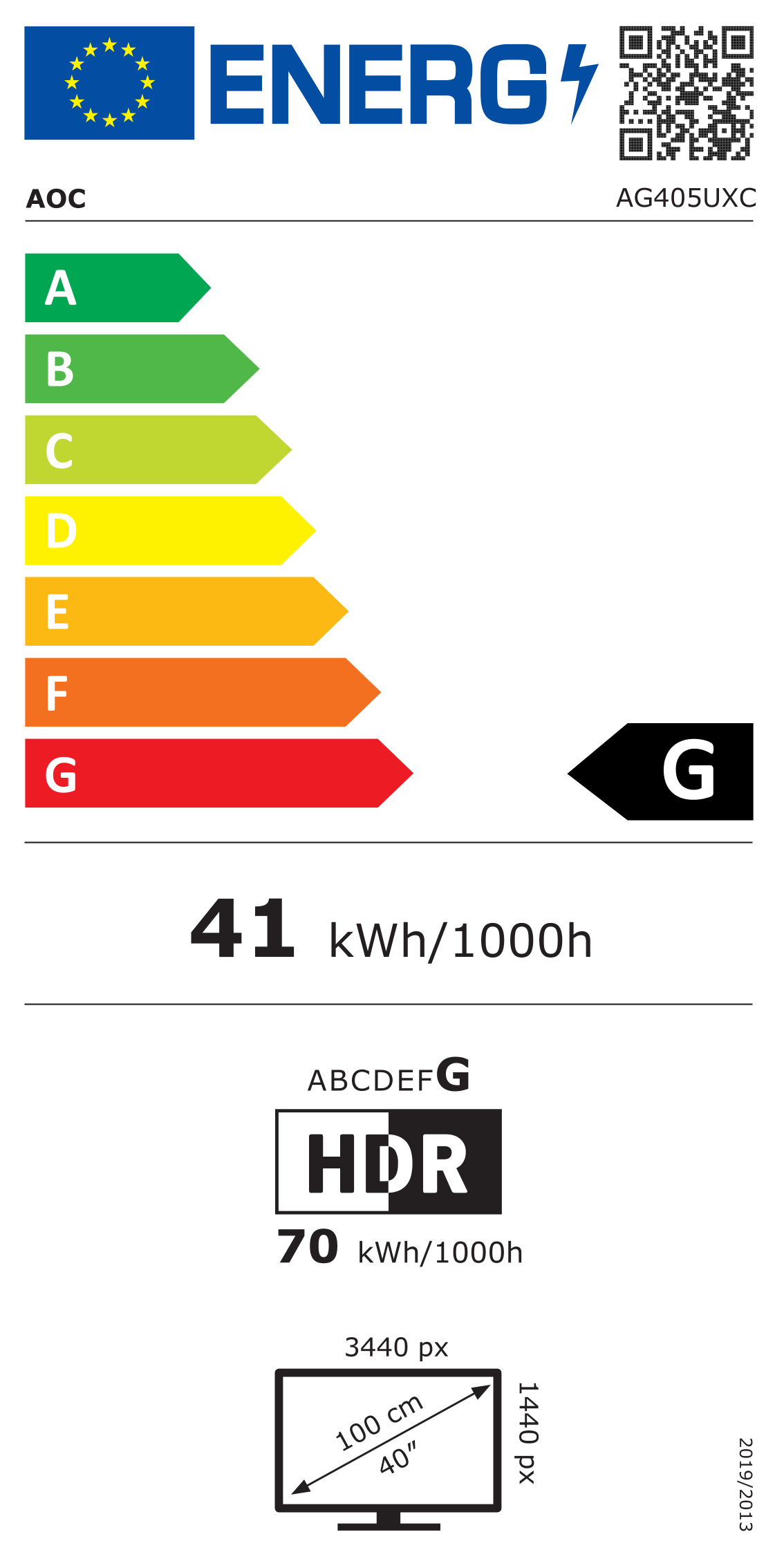 Energie-Datenblatt AOC - AG405UXC
