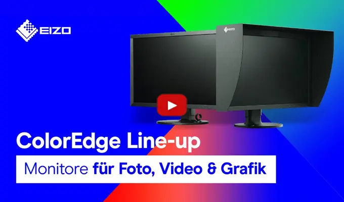 EIZO ColorEdge – professionelle Grafik-Monitore mit 5-Jahre-Garantie. EIZO ColorEdge – professionelle Grafik-Monitore mit 5-Jahre-Garantie. ColorEdge Line-Up YouTube Video Vorschaubild.