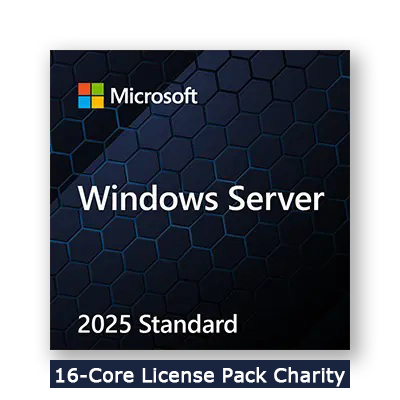 Microsoft CSP Windows Server 2025 Standard - 16 Core License Pack Charity (Nonprofit)