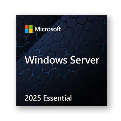 Microsoft Windows Server 2025 Essentials max. 1 CPU/10 Cores/64 GB RAM 64Bit DVD SB/OEM, Deutsch