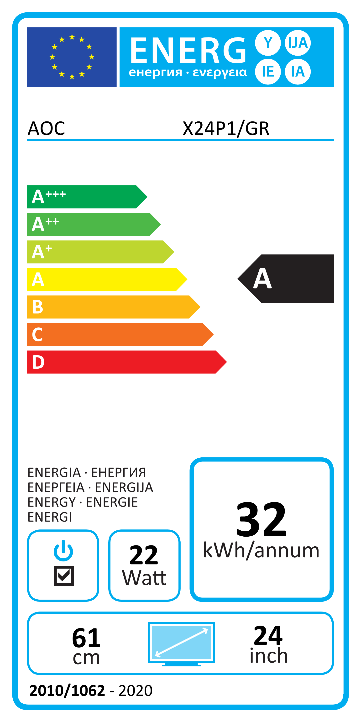 Energie-Datenblatt AOC - X24P1/GR