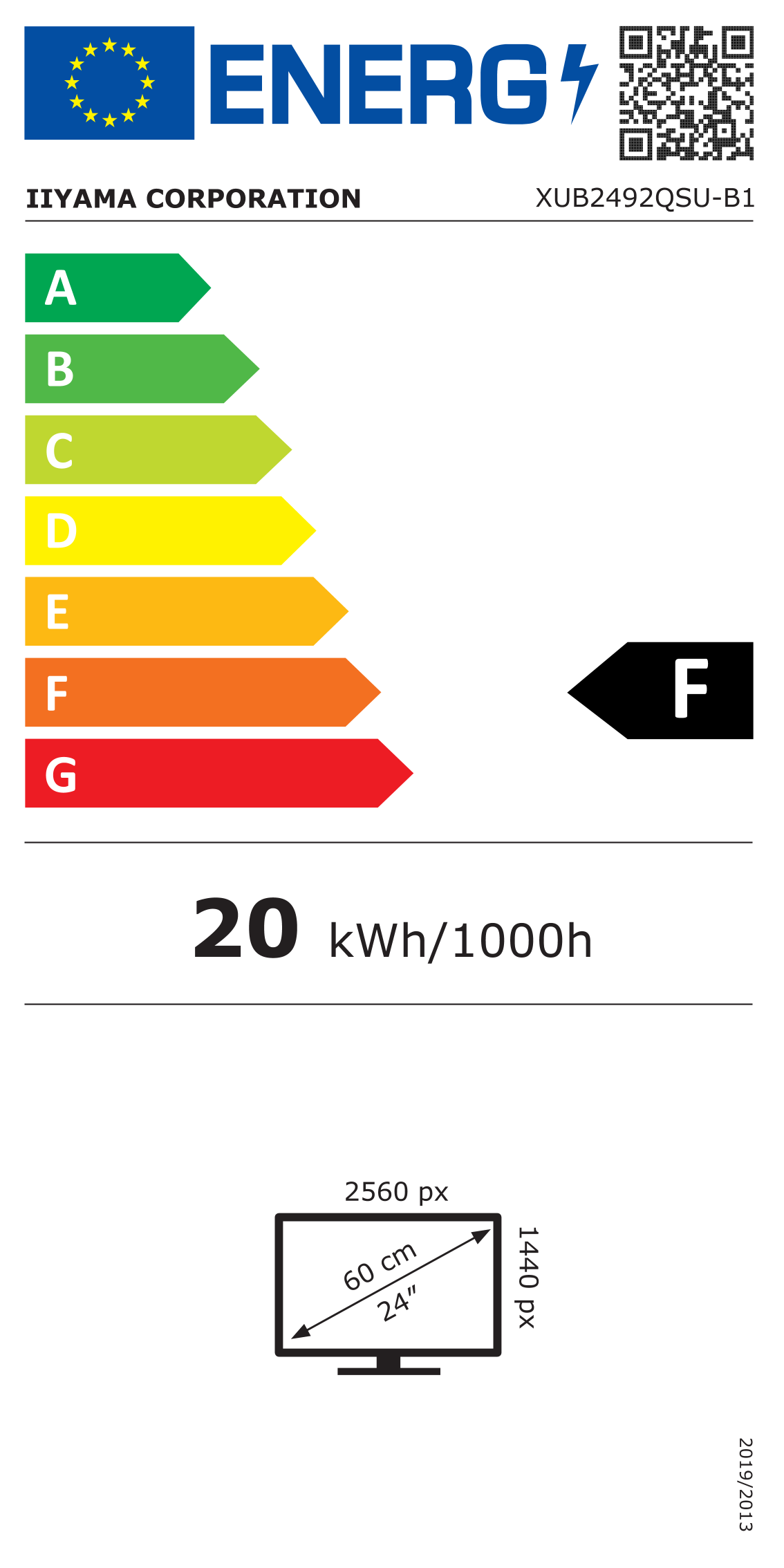 Energie-Datenblatt iiyama - XUB2492QSU-B1_BWARE
