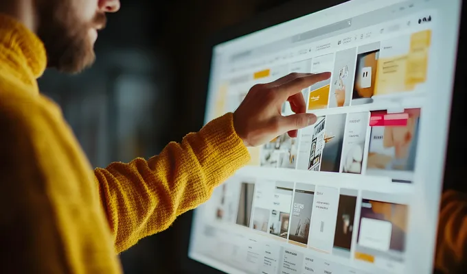 Für den professionellen Einsatz im Bildungs- und Unternehmensbereich bieten wir interaktive Displays. Für den professionellen Einsatz im Bildungs- und Unternehmensbereich bieten wir interaktive Displays. Foto eines Mannes der ein interaktives Display bedient.
