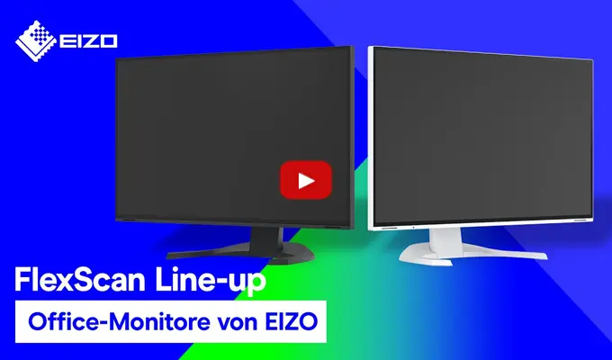 EIZO FlexScan – professionelle Office-Monitore für Büro und zu Hause mit 5-Jahre-Garantie. EIZO FlexScan – professionelle Office-Monitore für Büro und zu Hause mit 5-Jahre-Garantie. FlexScan Line-Up YouTube Video Vorschaubild.