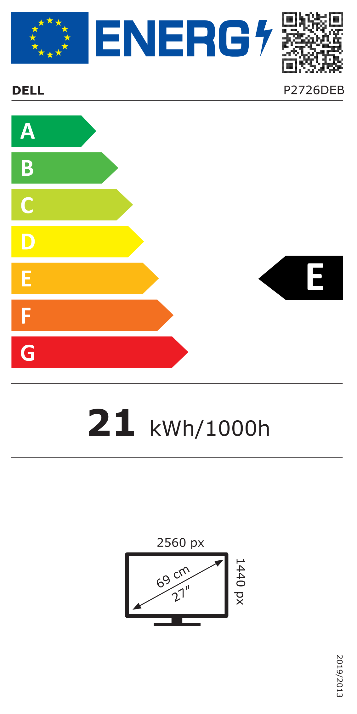 Energie-Datenblatt Dell - DELL-P2726DEB_BWARE