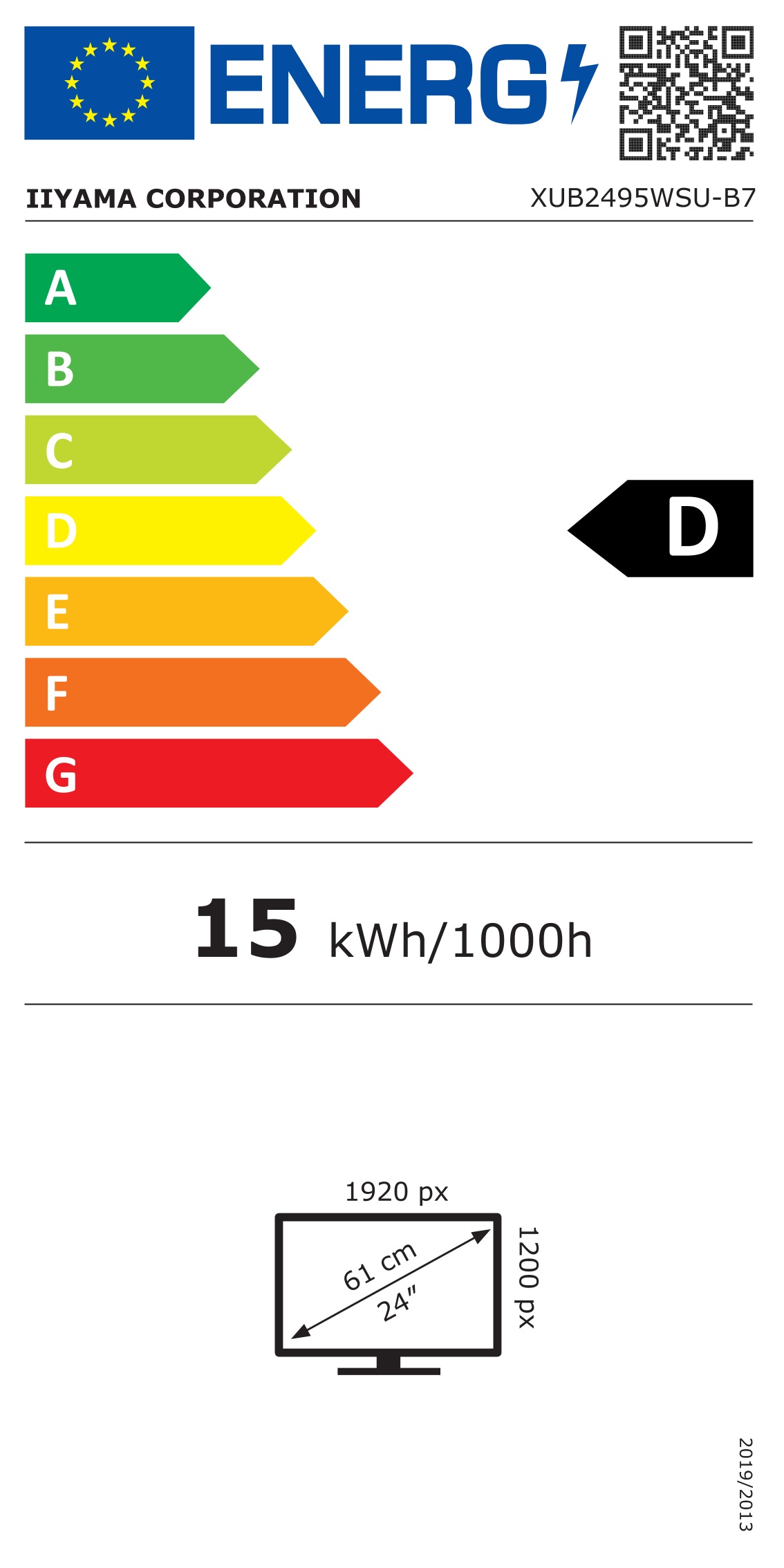 Energie-Datenblatt iiyama - XUB2495WSU-B7