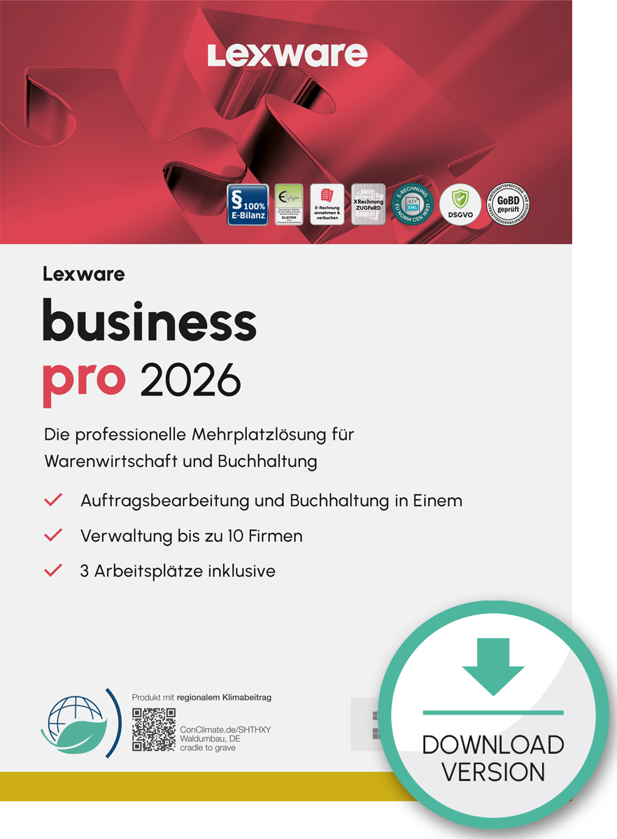 Lexware business pro 2026 1 Jahr 3 Benutzer Download Win, Deutsch
