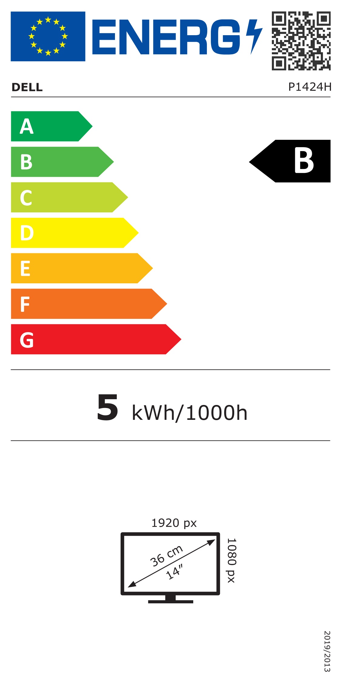 Energie-Datenblatt Dell - DELL-P1424H