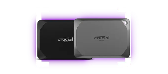 Externe SSD von Crucial lassen sich problemlos per USB an PCs und Spielekonsolen anschließen. Externe SSD von Crucial lassen sich problemlos per USB an PCs und Spielekonsolen anschließen. Produktfoto.