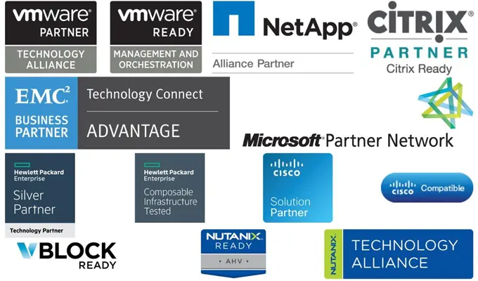 Eaton 5P USV lassen sich nahtlos in Virtualisierungssoftware wie VMware und Hyper-V integrieren. Eaton 5P USV lassen sich nahtlos in Virtualisierungssoftware wie VMware und Hyper-V integrieren. Hersteller-Logos wie z.B. VMware.