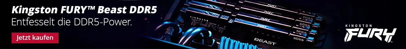 Kingston FURY™, die nächste Generation der Qualitätsentwicklung von Hochleistungsspeicher und Speicherlösungen für Gamer, PC-Enthusiasten und Content Creator. Kingston FURY™, die nächste Generation der Qualitätsentwicklung von Hochleistungsspeicher und Speicherlösungen für Gamer, PC-Enthusiasten und Content Creator. Nahaufnahme Kingston FURY™ Speicherriegel auf einem Mainboard.