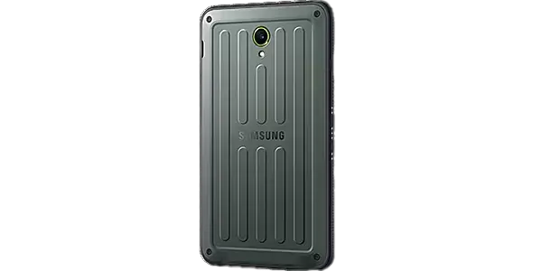 Samsung Galaxy Tab Active5 Wi-Fi Enterprise Edition – mit IP68 Zertifizierung. Samsung Galaxy Tab Active5 Wi-Fi Enterprise Edition – mit IP68 Zertifizierung. Produktbild Rücksicht schräg links.