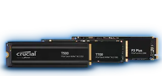 NVMe SSDs von Crucial für rasante Geschwindigkeiten in einem M.2-Formfaktor. NVMe SSDs von Crucial für rasante Geschwindigkeiten in einem M.2-Formfaktor. Produktfoto.