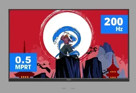 iiyama G-Master Red Eagle - Mit 200 Hz Bildwiederholfrequenz und 0,5 ms Reaktionszeit. Grafikdarstellung der Daten auf einem Display.