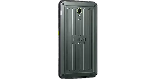 Samsung Galaxy Tab Active5 Wi-Fi Enterprise Edition – mit Corning® Gorilla ® Glass 5. Samsung Galaxy Tab Active5 Wi-Fi Enterprise Edition – mit Corning® Gorilla ® Glass 5. Produktbild Rücksicht schräg rechts.