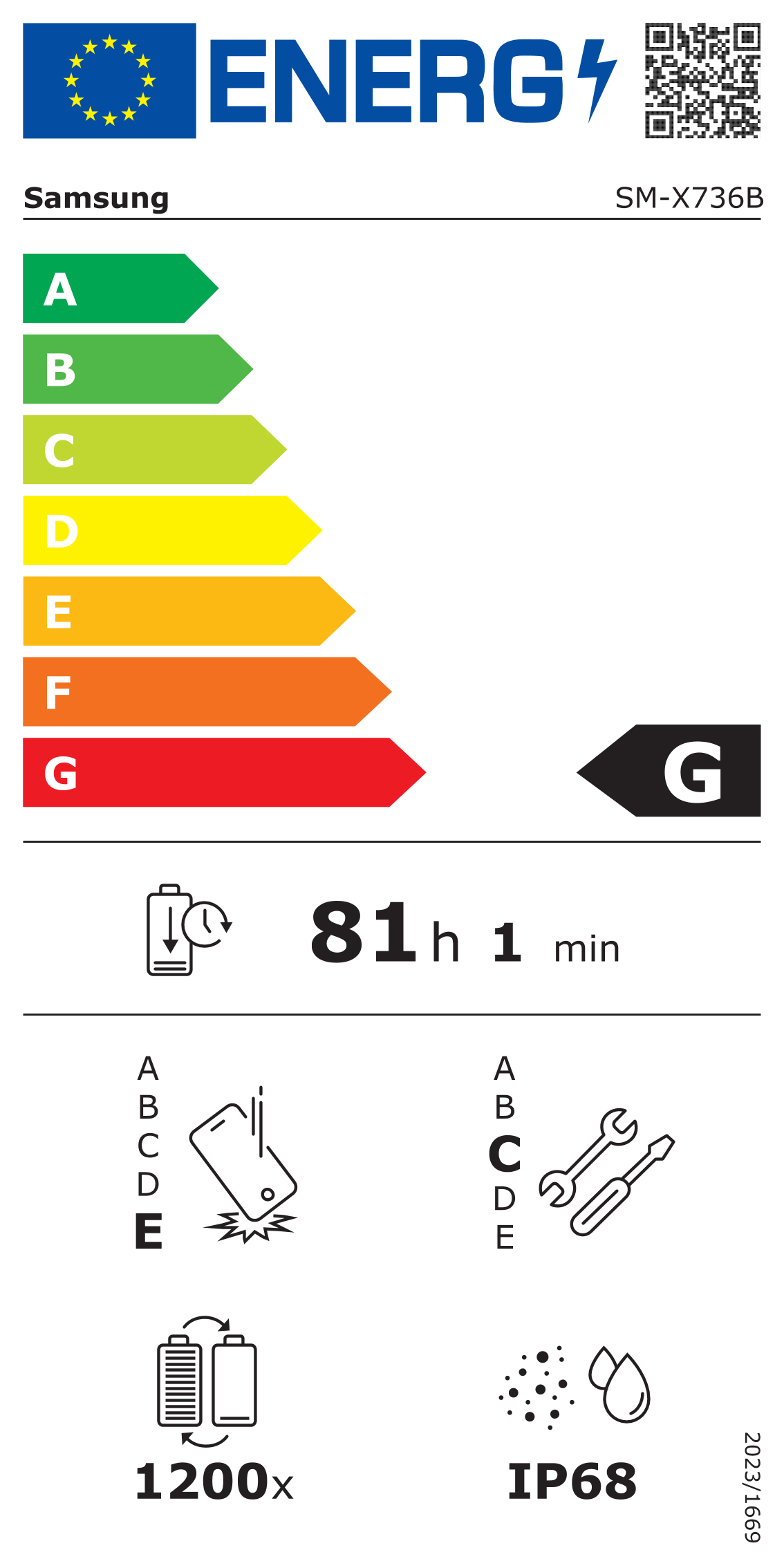 Energie-Datenblatt Samsung - SM-X736BZSREUE