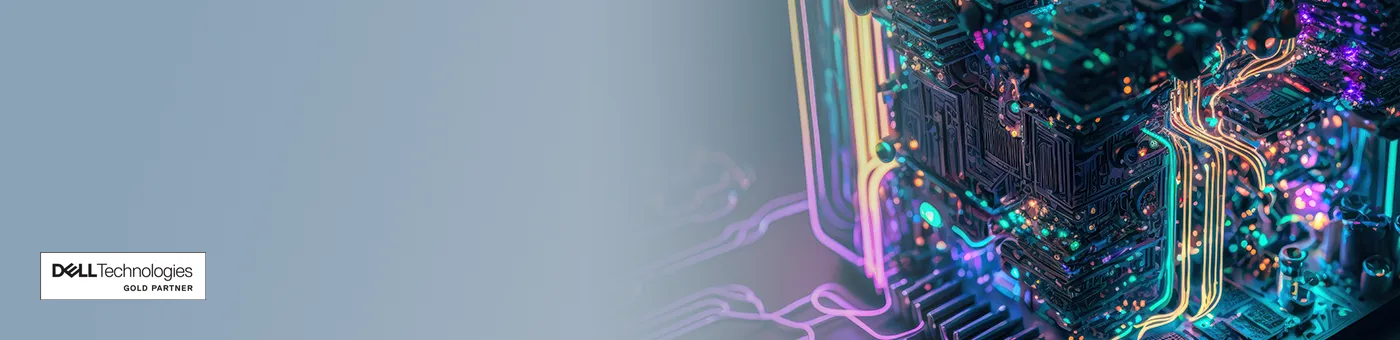 Das Dell Portfolio - Innovation und Qualität in jedem Produkt. Das Dell Portfolio - Innovation und Qualität in jedem Produkt. Rendering einer futuristischen Datenbank mit abstraktem Hintergrund einer Festplatte auf einem Mainboard.