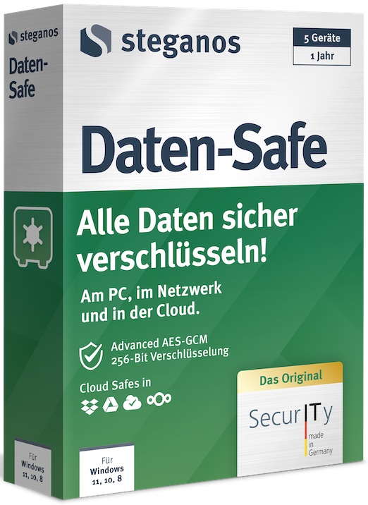 Steganos Daten-Safe 2026 1 Jahr 5 PCs Download Win, Multilingual