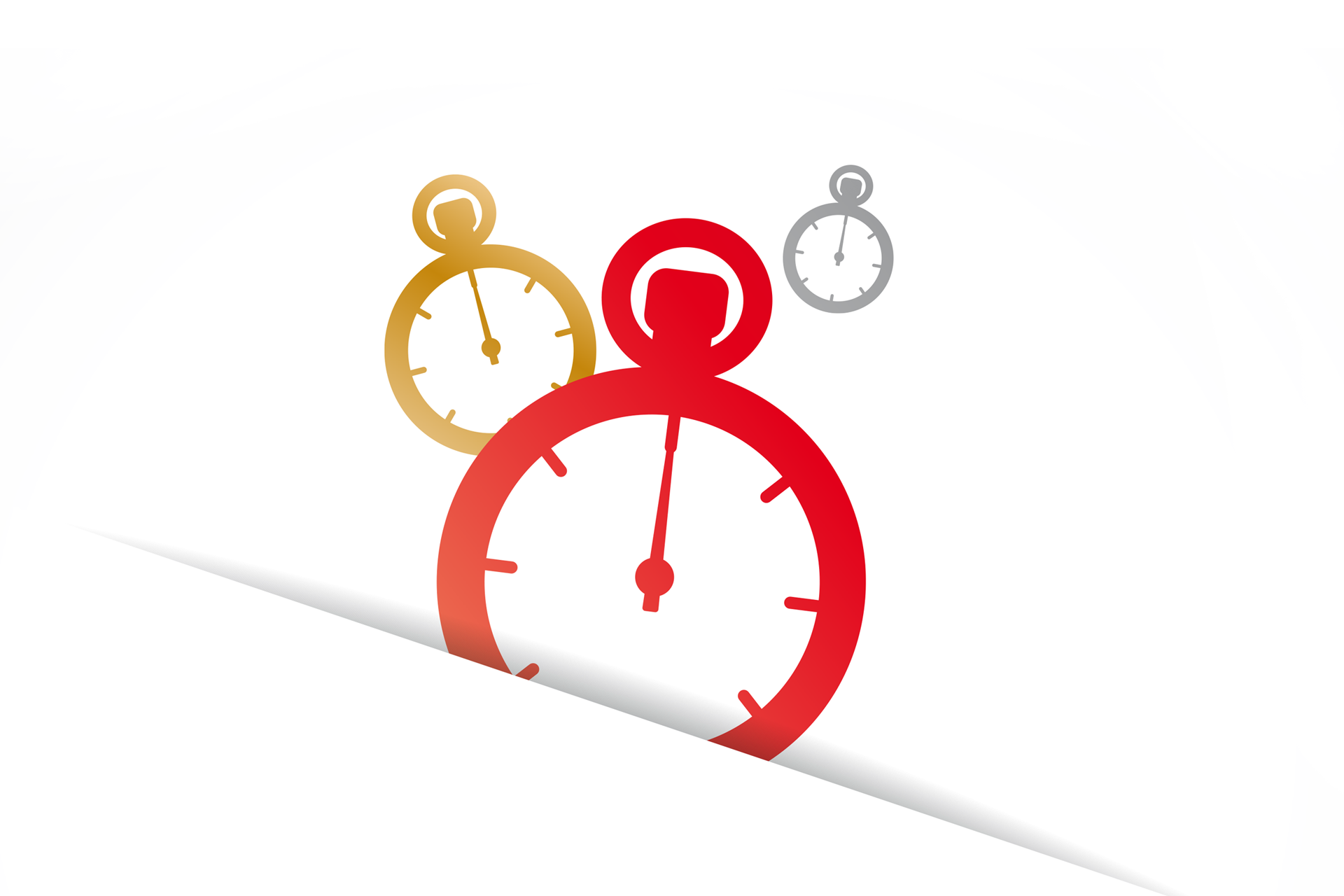 Aufgrund der bevorstehenden Feiertage kann es zu Lieferverzögerungen im Rahmen der Zustellung Ihres Paketes kommen. Visual einer roten Stoppuhr.