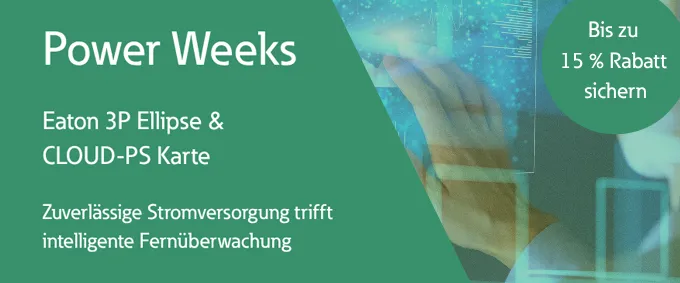 Power Weeks. Jetzt bis zum 31.12.2026 bis zu 15 % Rabatt auf 3P Ellipse & CLOUD-PS Karte sichern. Visual eines Serverraums und dem Störer "bis zu 15 % Rabatt sichern".