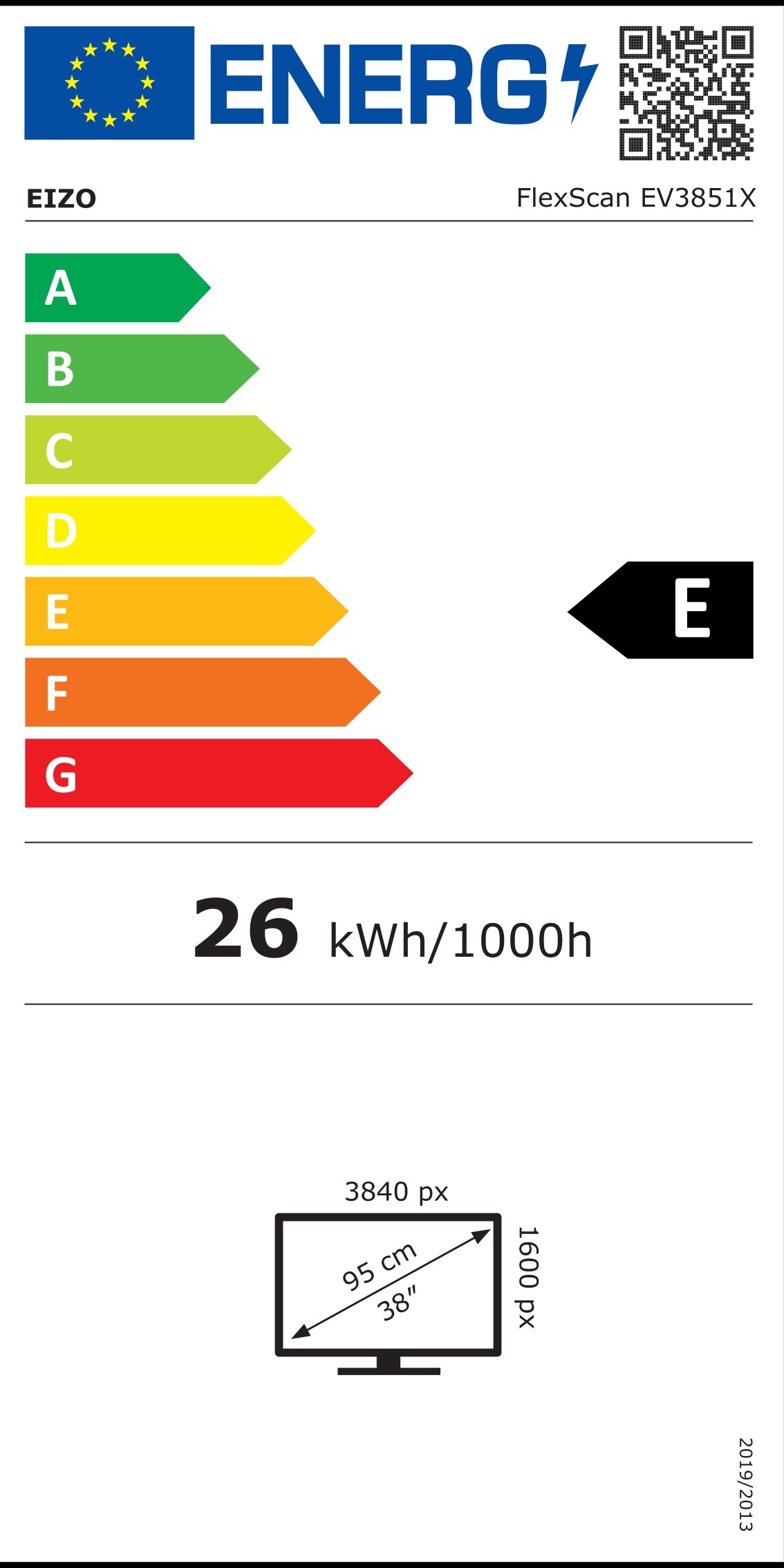 Energie-Datenblatt EIZO - EV3851X-WT