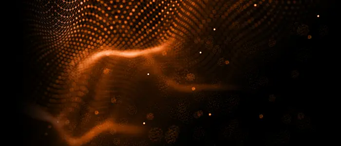 Entfalten Sie das Potenzial Ihres PCs mit KI-bereiten AMD Ryzen™ Prozessoren. Entfalten Sie das Potenzial Ihres PCs mit KI-bereiten AMD Ryzen™ Prozessoren. Rendergrafik von Lichtpunkten in Wellenform.