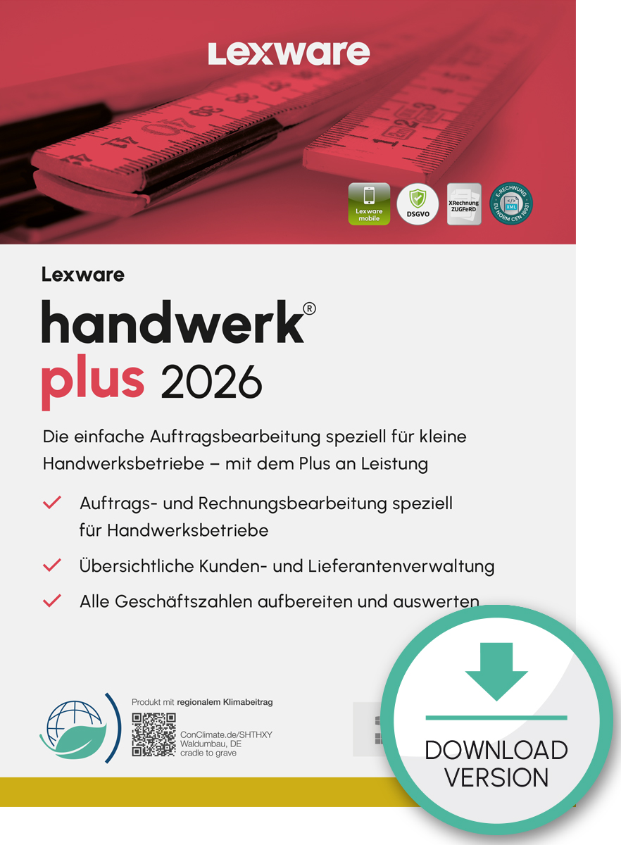Lexware handwerk plus 2026 1 Jahr 1 Benutzer Download Win, Deutsch
