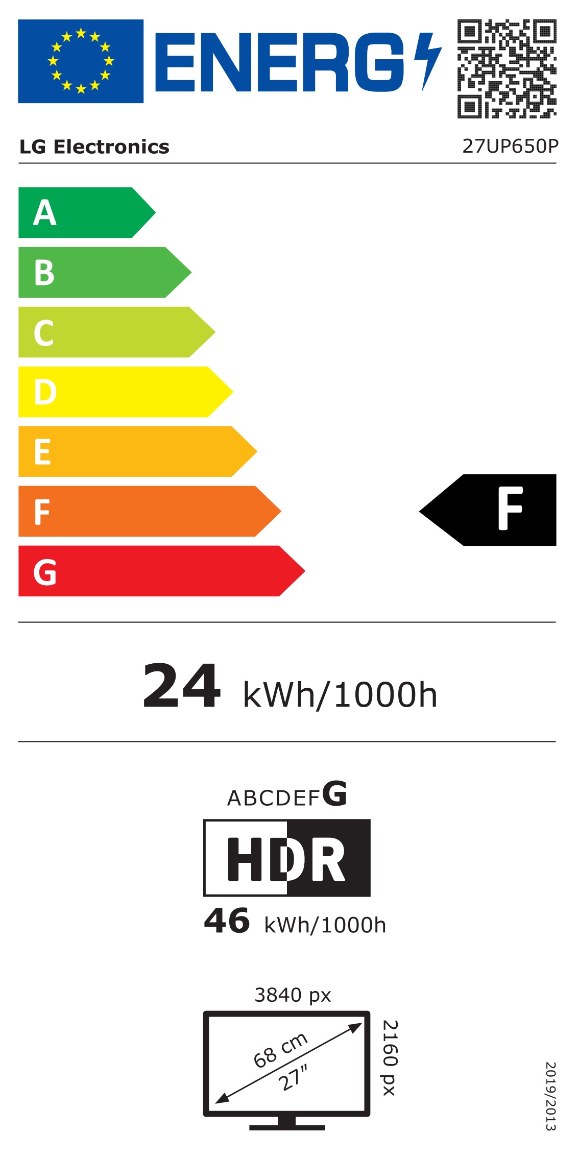 Energie-Datenblatt LG - 27UP650P-W.BEU