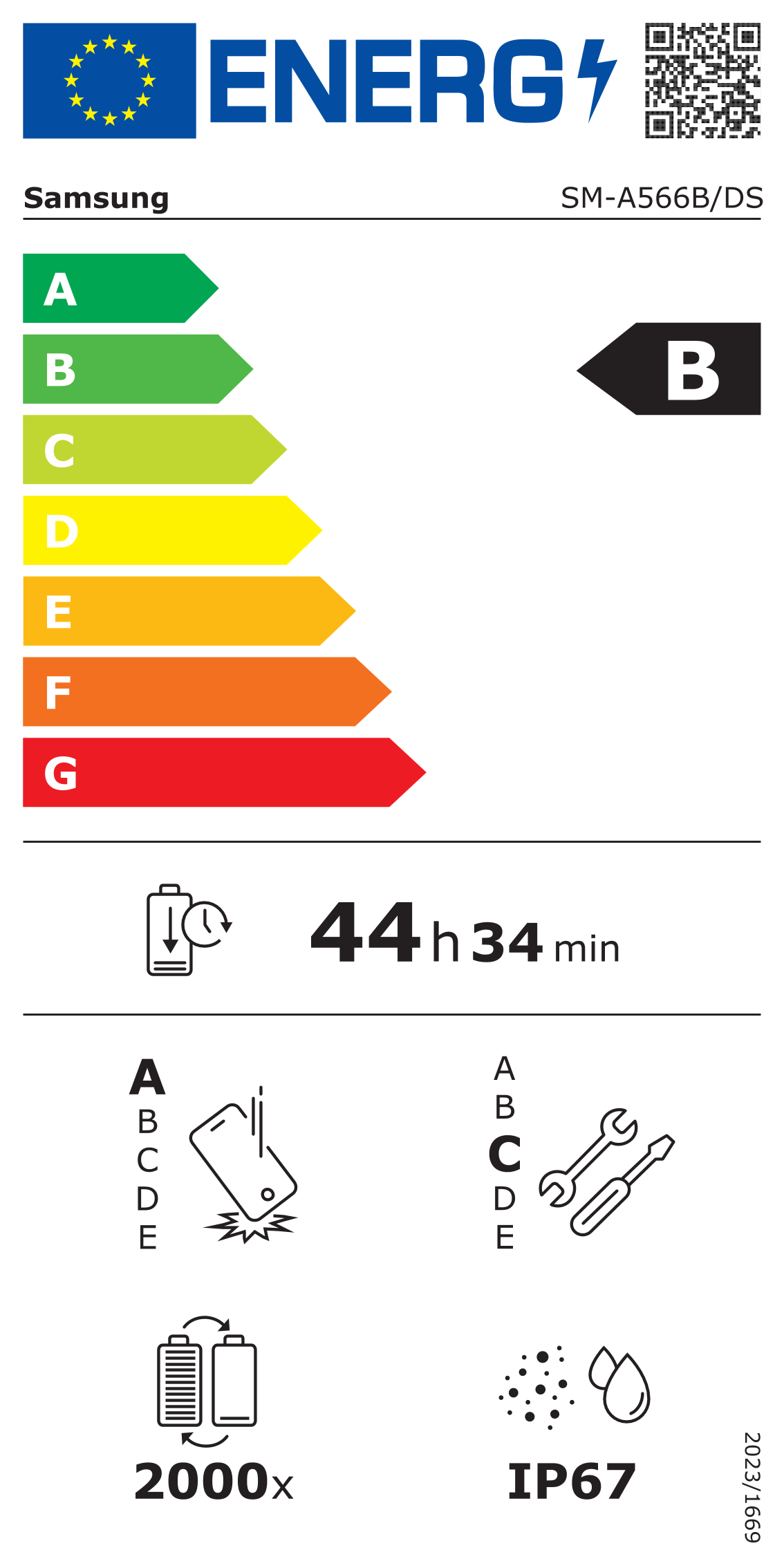 Energie-Datenblatt Samsung - SM-A566BZGAEUE