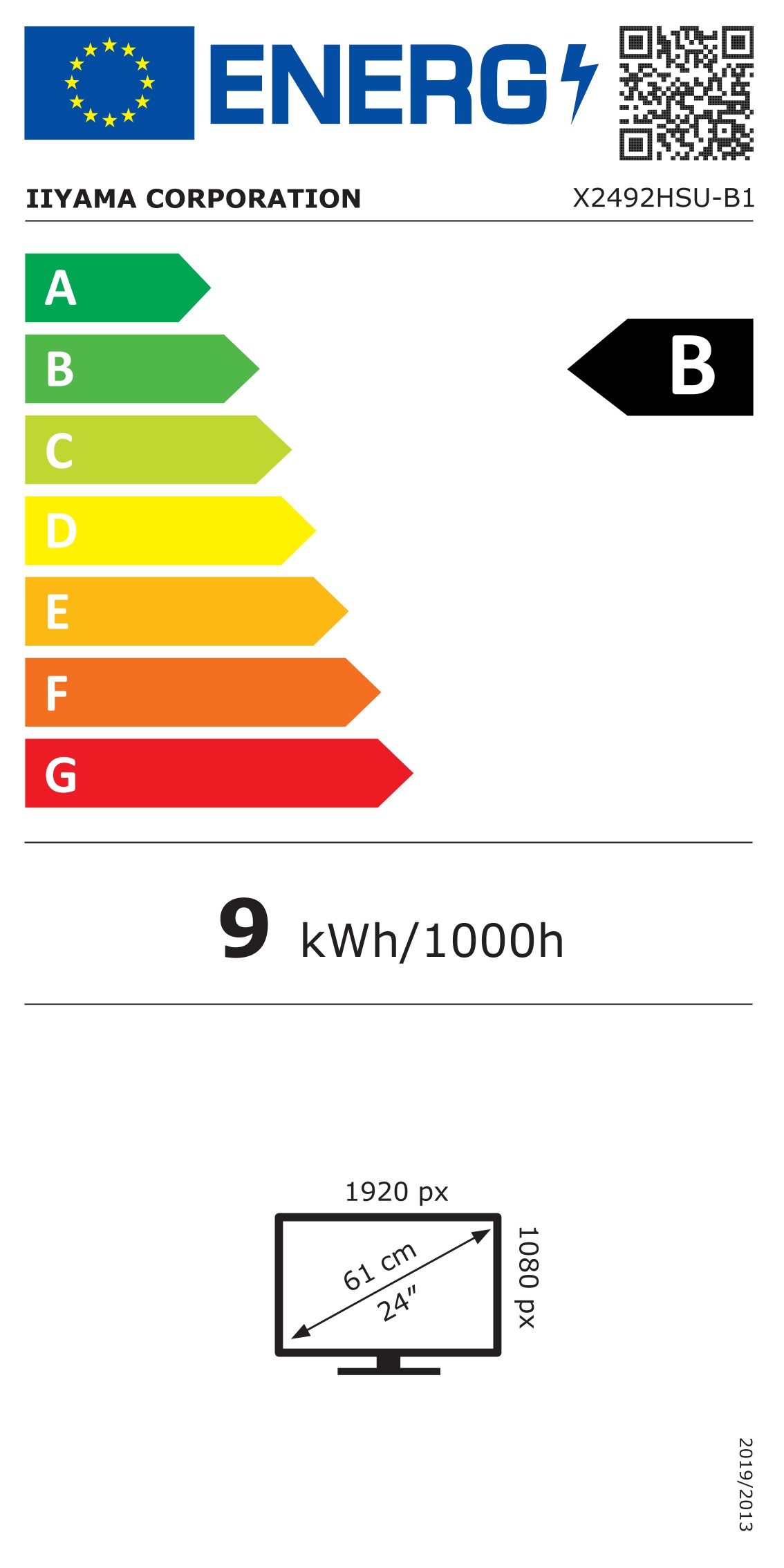 Energie-Datenblatt iiyama - X2492HSU-B1_BWARE