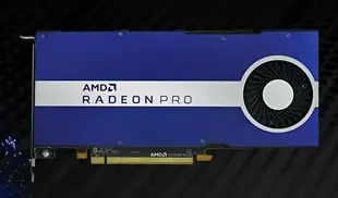AMD Radeon™ Pro Grafikkarten – sieben Nanometer für überlegene Leistung und Energieeffizienz der Spitzenklasse. AMD Radeon™ Pro Grafikkarten – sieben Nanometer für überlegene Leistung und Energieeffizienz der Spitzenklasse. Produktbild auf dunklem Hintergrund.