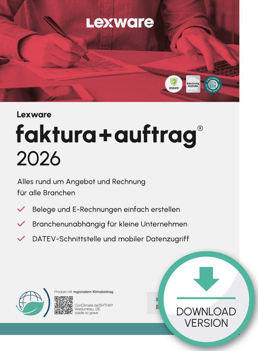Lexware faktura+auftrag 2026 1 Jahr 1 Benutzer Download Win, Deutsch