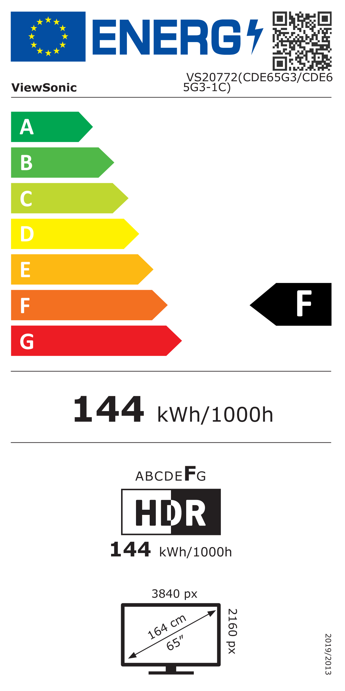 Energie-Datenblatt ViewSonic - CDE65G3-1C